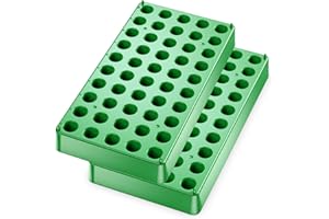 BIOMED SOLUTIONS 2Pcs Vial Rack,Green Polypropylene(PP) Vial Holder for 2mL Autosampler Vials with 50 Holds Diameter 12mm,Stackable Vial Racks,Centrifuge Tube Rack,Bottle Rack by Biomed Scientific