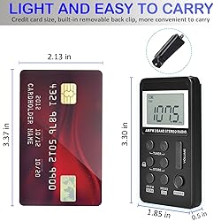 Portable AM/FM Pocket Radio with Digital Tuning LCD