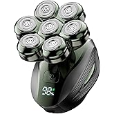 Head Shavers for Bald Men: Enhanced Detachable Head Shaver - IPX7 Waterproof Electric Razor for Men - 7D LED Display Rechargeable Shaving Grooming Kit (Hunter Green)