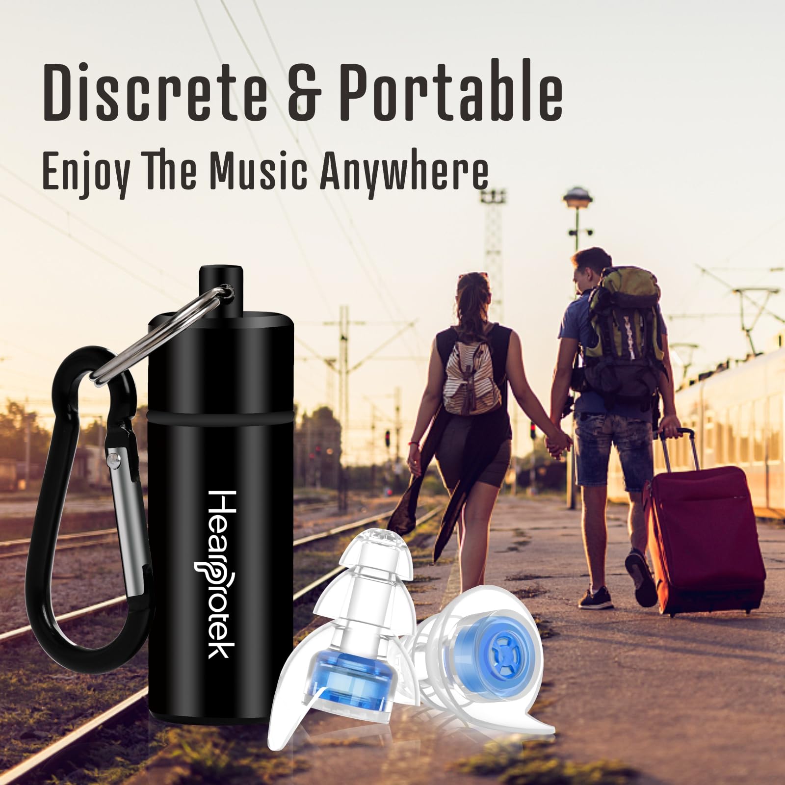 Hearprotek Concert Ear Plugs, 2Pairs Reusable high Fidelity Musician Ear Plugs for Concerts Loud Music-Noise Reduction Ear Protection earplugs for Rave,Festival,Music,Tinnitus Relief