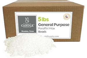 DIRECT CANDLE SUPPLY General Purpose Paraffin Wax Beads 5lb - Bulk Wax for Candle Making, Canning, Waterproofing, Furniture/Metal Preservation DIY Projects. 100% Fully Refined Paraffin Candle, Cera para Velas