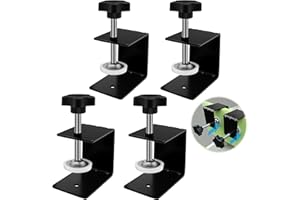 VIEWREAL Large Drawer Front Panel Installation Clamps Cabinet Hardware Jig C Clamps 3mm Thicker Drawer Drill Hole Guide U Clamp with Big Silicone Protective Pads(4 Pack)