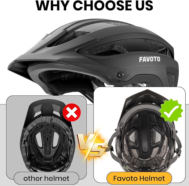 Capacete de BTT com viseira destacável, leve para homens