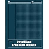 Cornell Notes Graph Paper Notebook: Grid Format for Math, Physics and Science with Numbered Pages, 8.5 x 11 inches,100 pages.