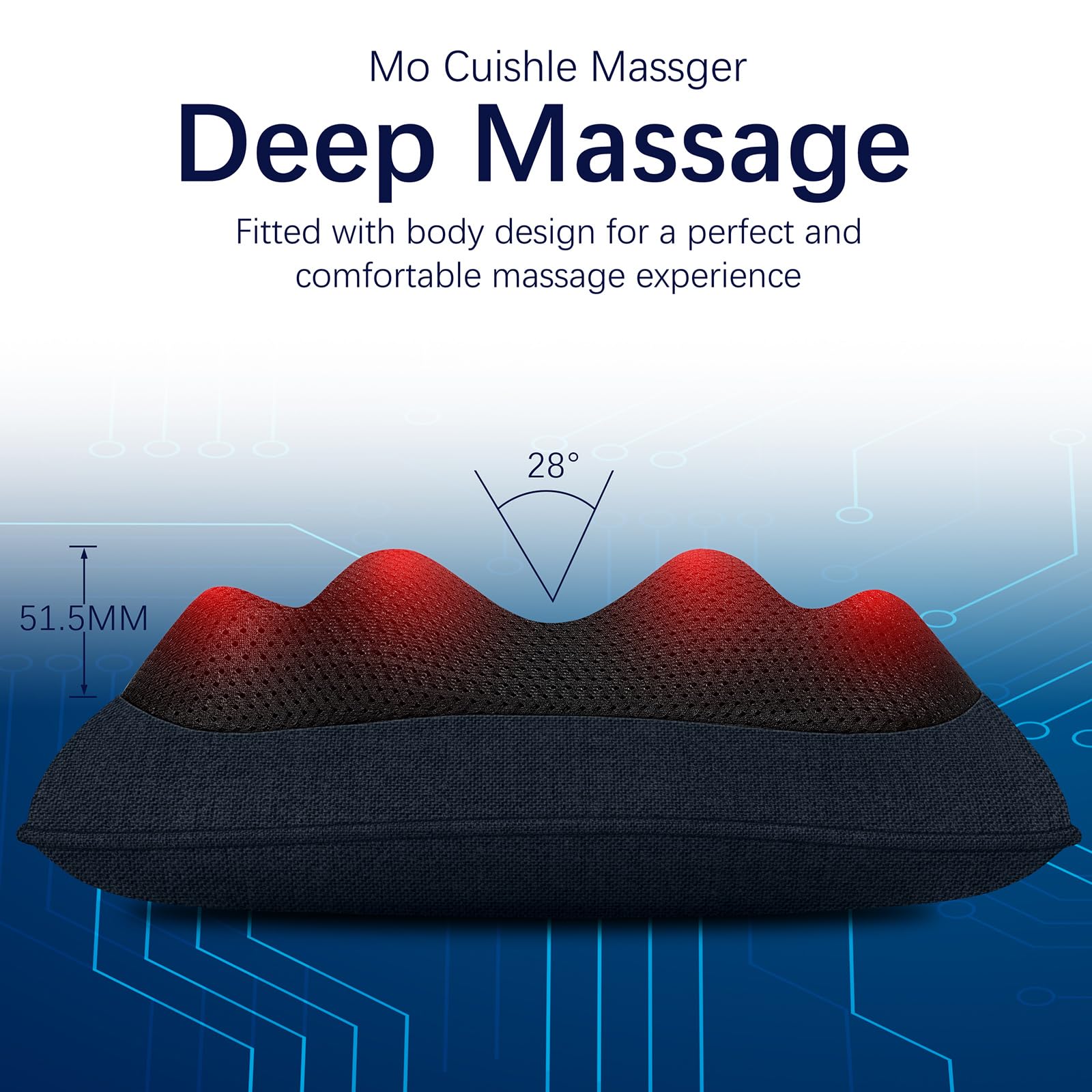 Mo Cuishle Electric Shiatsu Back Massager with Heat - Powerful 3D Kneading for Neck, Shoulder, Lower Back Pain Relief - Ergonomic Design for Home, Office, & Car - Gifts for Women, Men, Mom & Dad