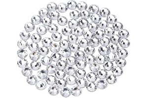 Novani Crystal Rhinestones, Flatback Loose Gemstones 1440pcs Glass Rhinestones for Clothes Shoes Crafts Makeup Nail Art and DIY Decorations(SS12, Crystal Clear)