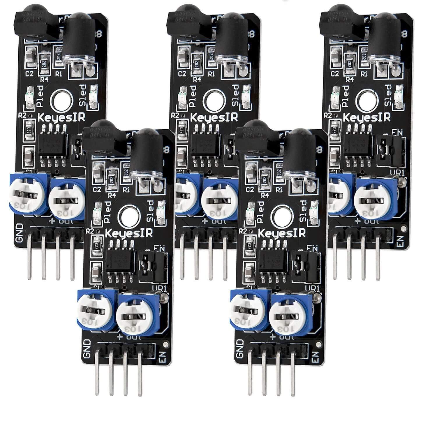 AZDelivery 5 x KY-032 IR Infrared Obstacle Avoidance Sensor Distance Sensing Module compatible with Arduino Including E-Book!