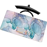 Mydours 48" x 24" Large Gaming Mouse Pad, Extended Desk Pad for Keyboard and Mouse with Non-Slip Rubber Base, Stitched Edges Computer Mouse Mat, Office Desk Mat Mousepad for Desktop & Laptop, Marble