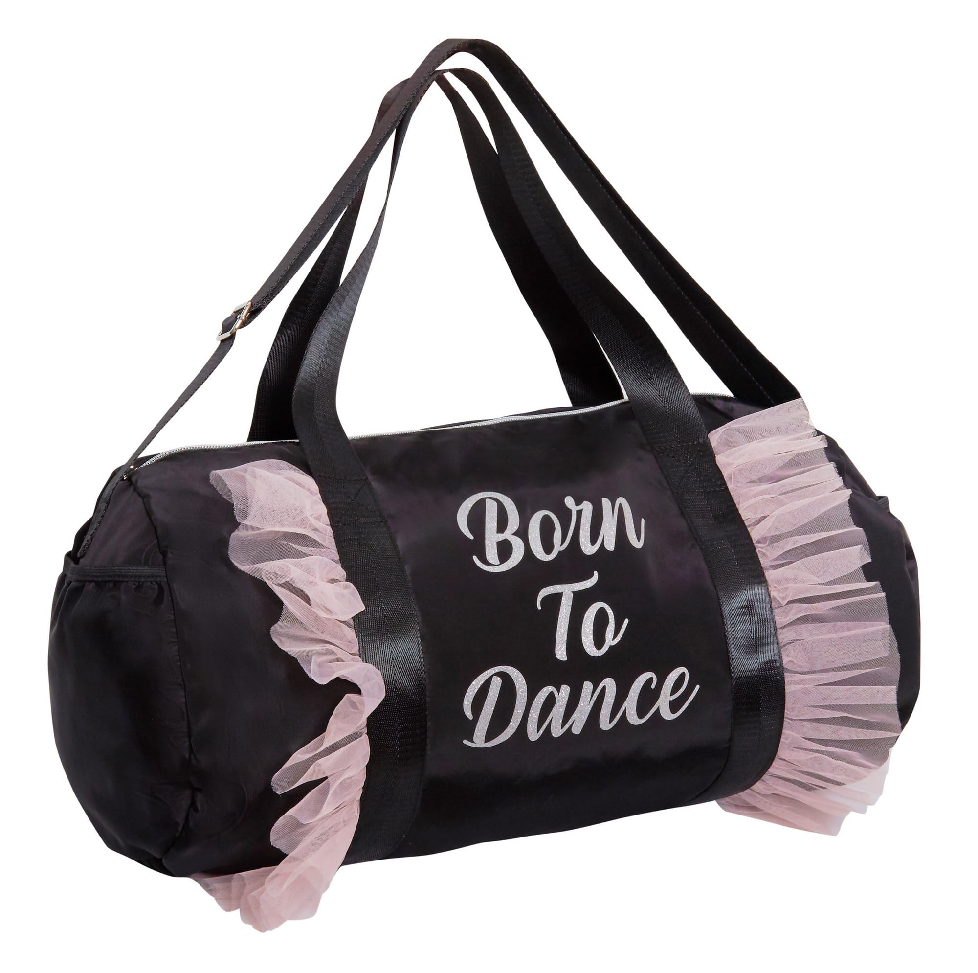 Born to Dance Duffle Bag Girls Gym Holdall Barrel Bag School Rucksack Large Sports Gym Dance Bag with Shoulder Straps and Carry Handles Ballerina Shoulder Weekend Bag
