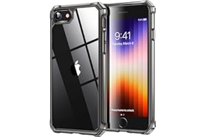 ESR for iPhone SE (2022) Case, iPhone SE (2020) and iPhone 8, Military-Grade Protection, Shock-Absorbing Corners, Yellowing-Resistant Back, Phone Case for SE 3/2, Air Armor Case, Clear Black