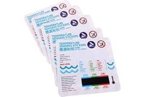 GLSTOY 5Pcs Bath Water Temperature Sticker, Waterproof Adhesive LCD Thermometer Decal 32-42°C, Safe Bathing
