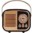 Aresrora Retro Bluetooth Speaker, Vintage Wireless Speaker,Portable Mini Radio Old Fashion Style for Room Decor Kitchen Desk Bedroom Office,Supports TWS Pairing for iPhone,Android Devices (Black)