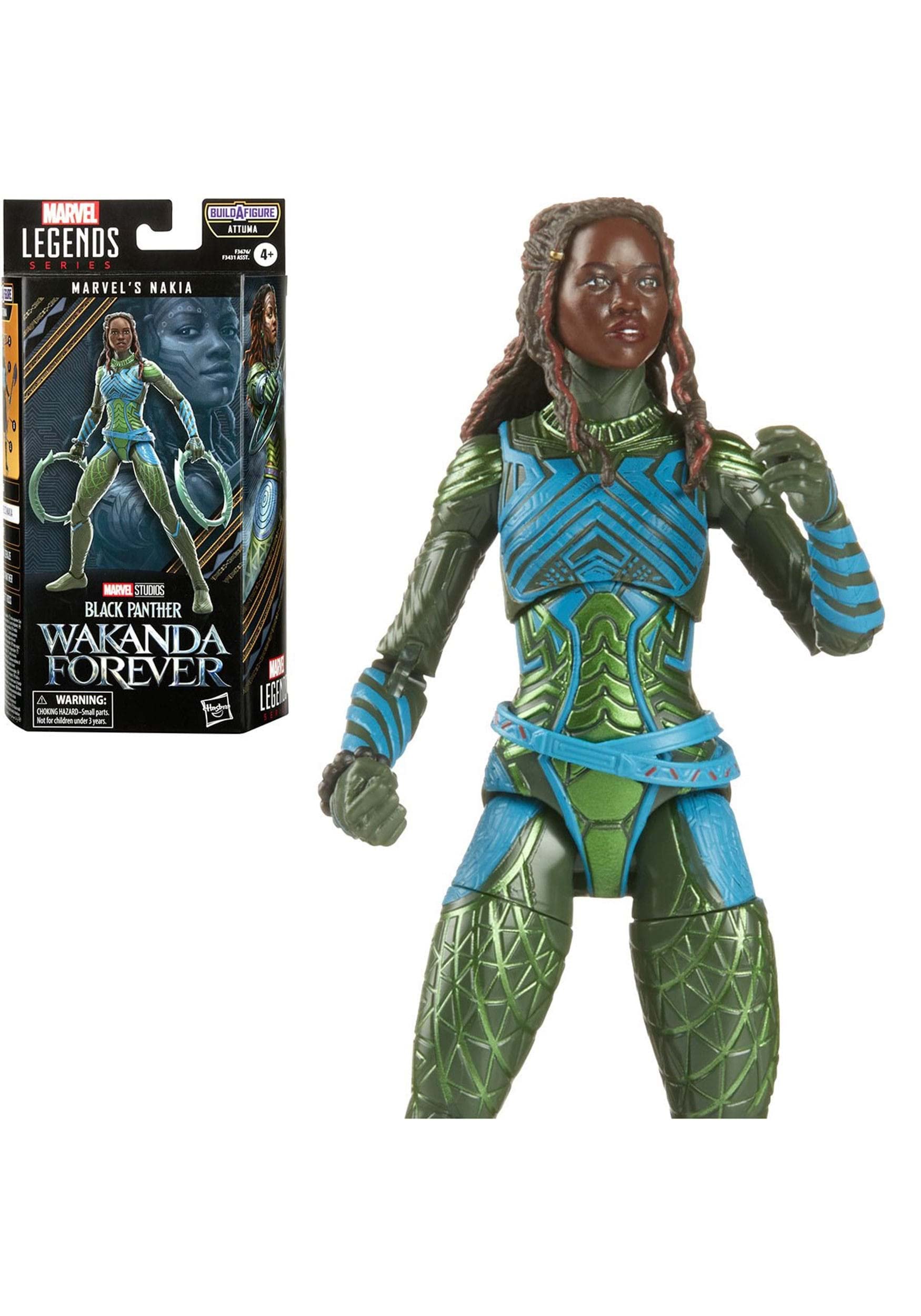 Marvel Hasbro Legends Series Black Panther Wakanda Forever Nakia 6-inch Action Figure Toy, 5 Accessories, 1 Build-A-Figure Part, Multicolor (F3676)