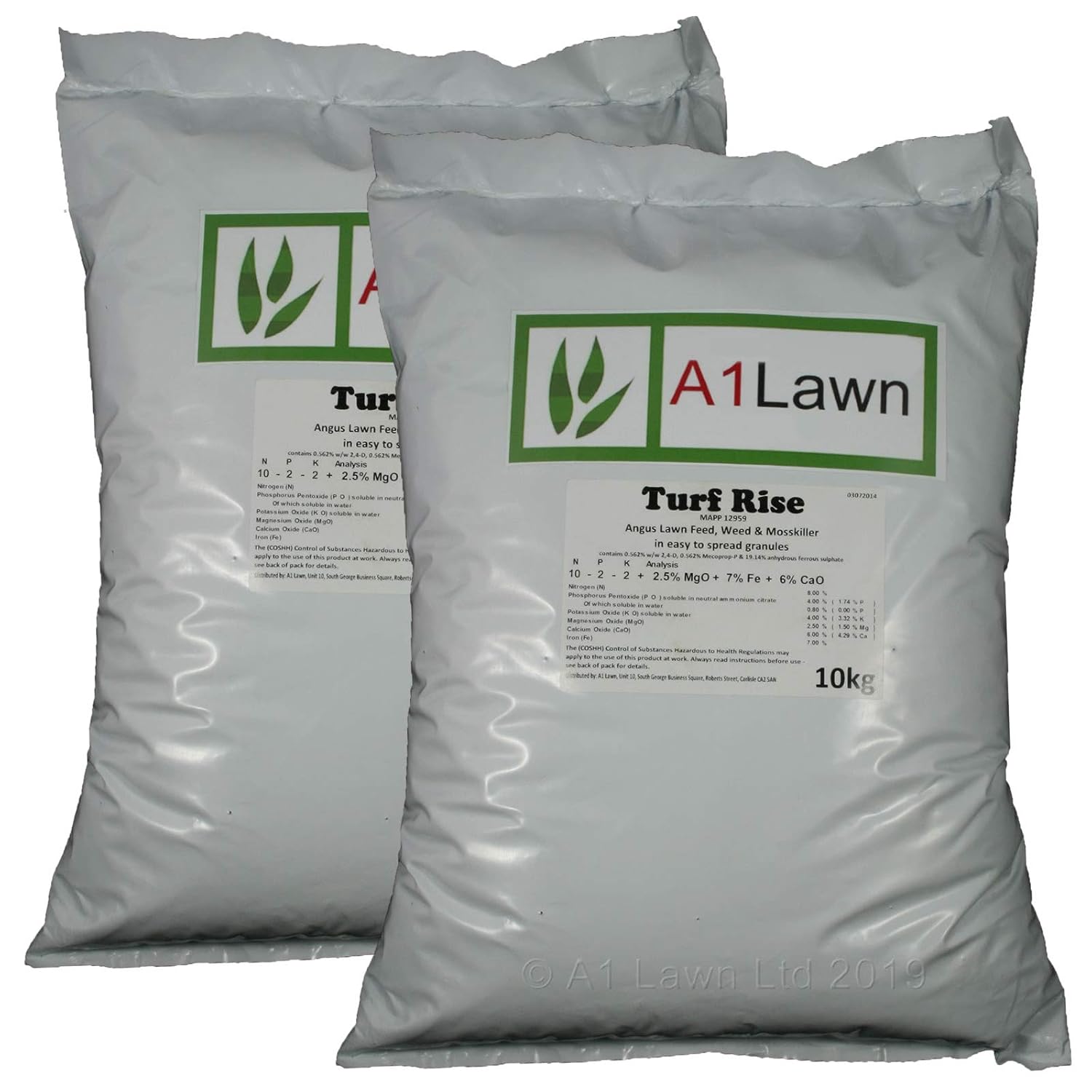 A1Lawn, 20Kg Weed. Feed & Moss Killer (Double Strength) 571 Sq Metres
