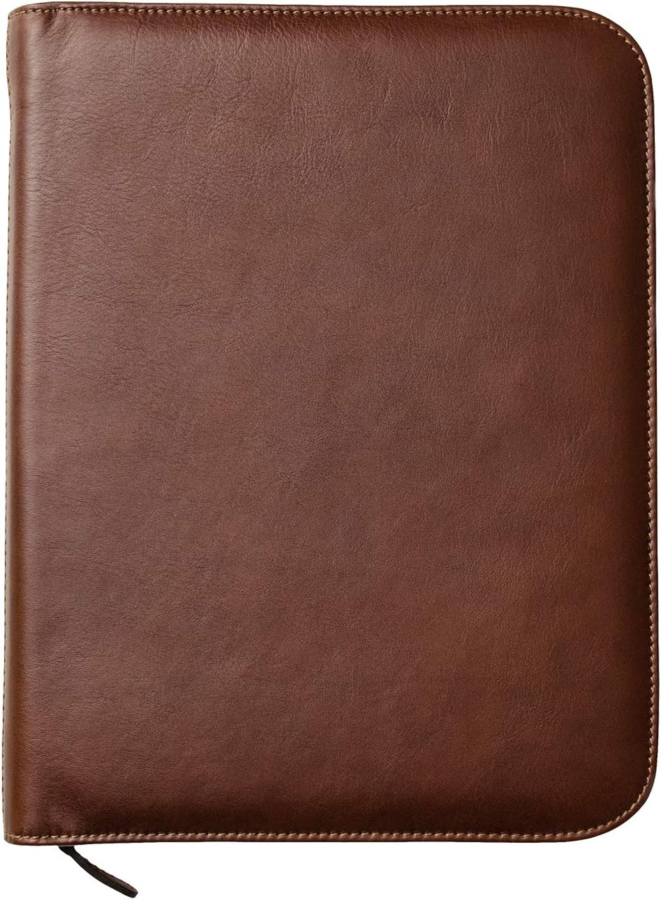 Premium Maruse Leather Portfolio Padfolio, Executive Folio for Men and Women with Zipper Folio Document Organizer - Image 3