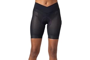 Terry Ultramesh Liner Womens Padded Bike Short Cycling Underwear, Crossover Glamazon Hi-Rise Waistband Silicone Leg Band