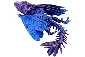 SGYYSG Feathered Wyvern Dragon,3D Printed Dragon, Articulated Dragon with Wings, 3D Printed Toys, Desktop Pet - Perfect for Fantasy Enthusiasts (Blue Purple)