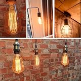 EYLM Vintage Edison E27 Filament Bulb 40W ST64 2300K 6 Pack Warm Amber view 6