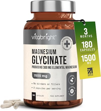 VitaBright Magnesium Glycinate 180 Capsules 1500mg High Strength