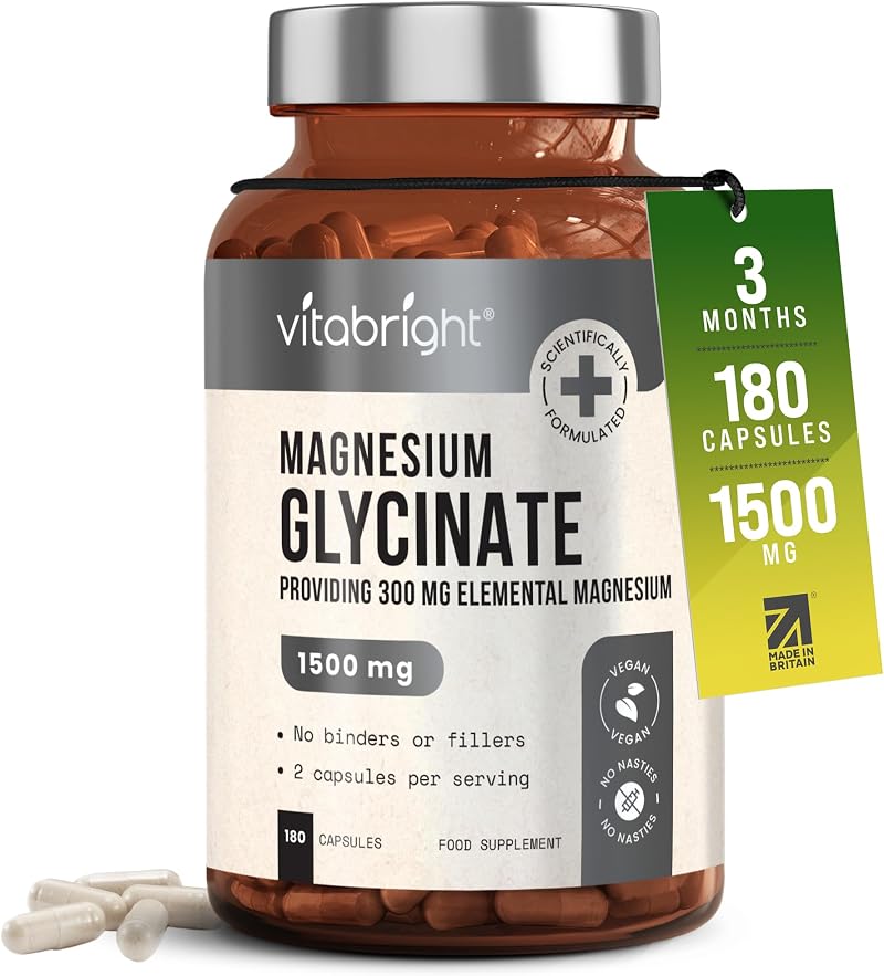 VitaBright Magnesium Glycinate 180 Capsules 1500mg High Strength