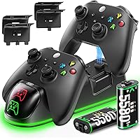OIVO XSX Charger Station with 2 Packs Rechargeable Battery Packs for Xbox Series X/S/One/Elite/Core Controllers