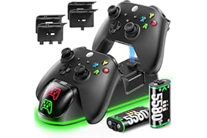 OIVO XSX Charger Station with 2 Packs Rechargeable Battery Packs for Xbox Series X/S/One/Elite/Core Controllers