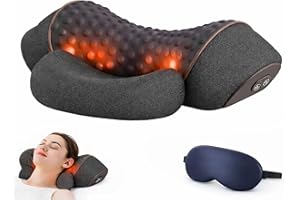 Fisiorest, Fisiorest 3-In-1 Neck Massager Pillow, with Heat & Traction, Ergonomic Memory Foam Neck and Shoulder Massager, for