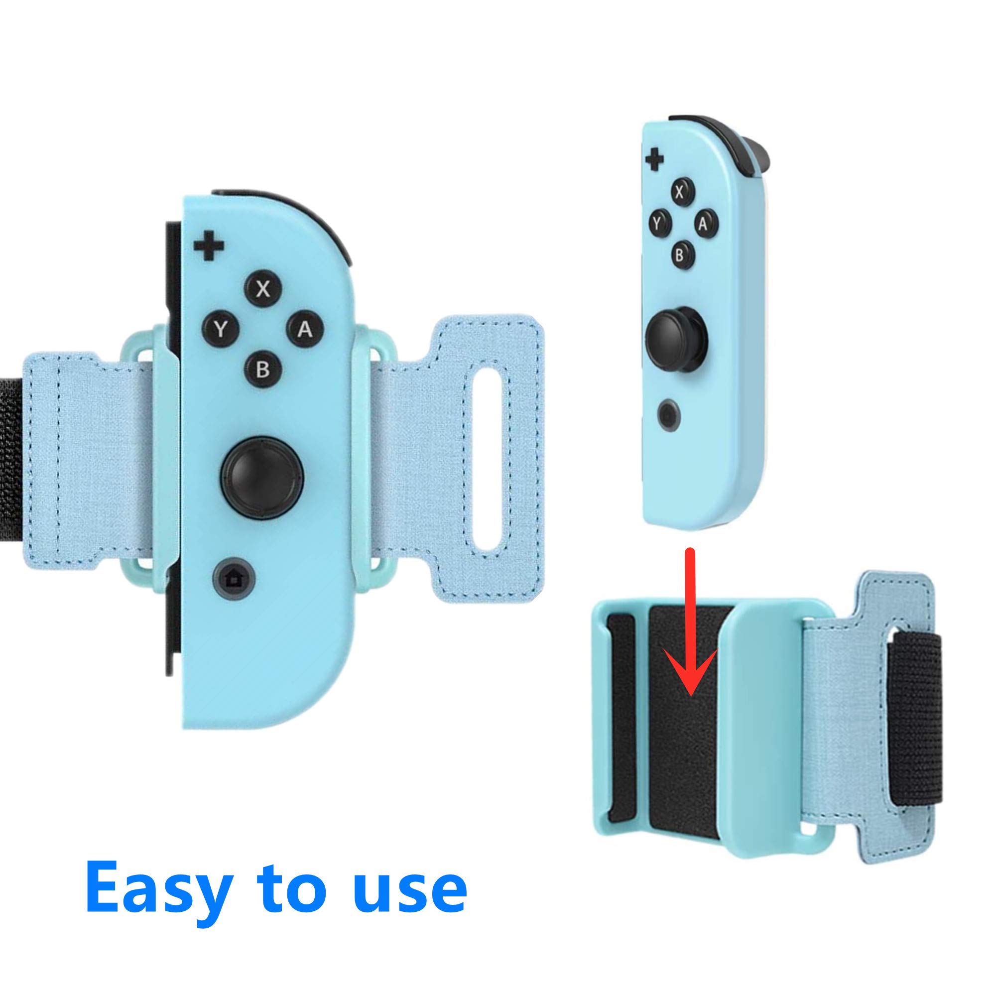 FANPL Upgrade Wrist Bands Compatible with Dance 2026/2025/2024/2023, Adjustable Elastic Strap for Switch & OLED JoyCon Controller, Fit for Adults & Children,2 pack (for Animal Crossing Blue & Green)