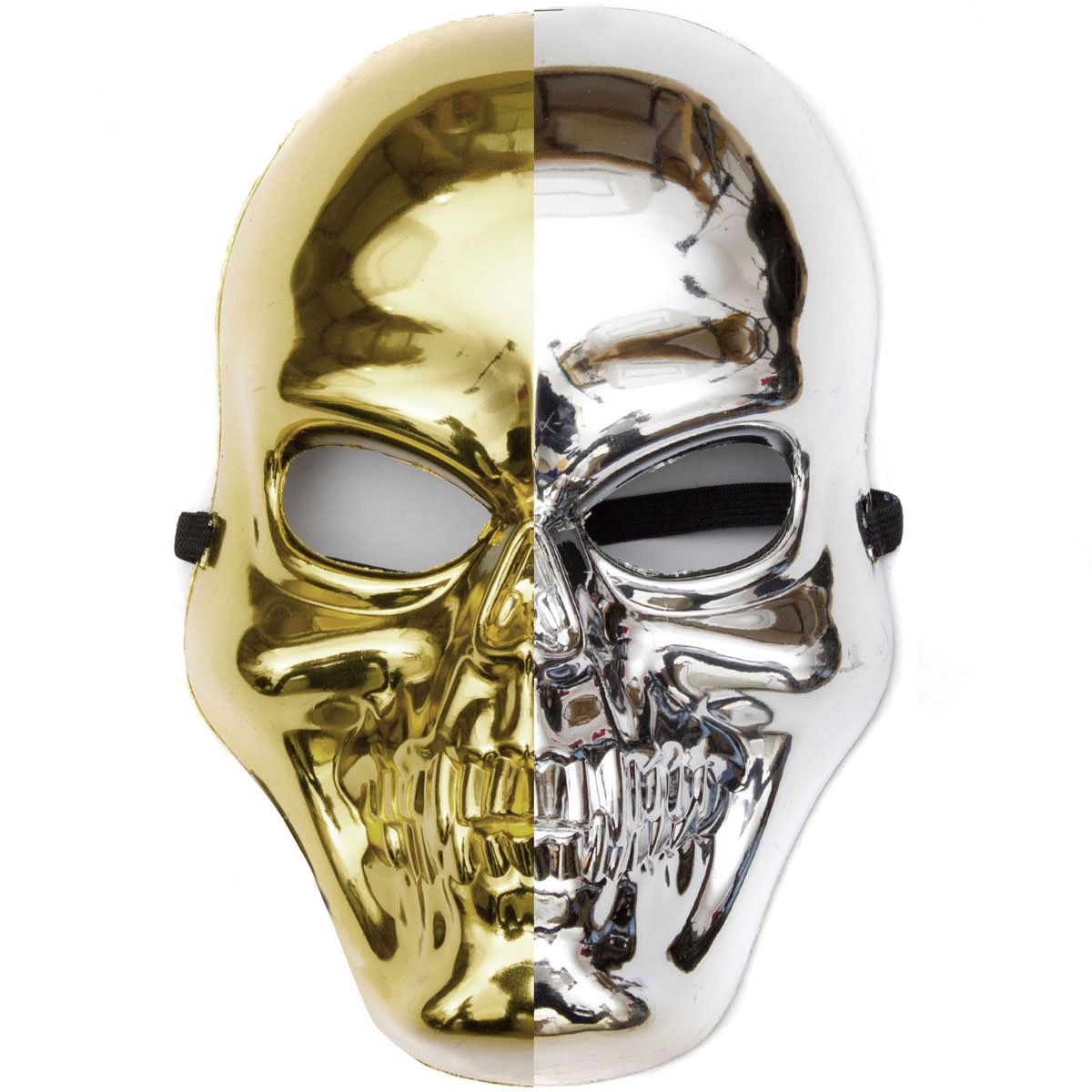 GOODS+GADGETS Shiny Skeleton Mask in Gold & Silver Grim Reaper Halloween Skeleton Mask - Golden Skull Mask