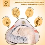 YAGE Calming Plush Dog Bed Grey Under 10kg Cozy Donut Cave Bed view 2