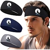 Headbands for Men Women 3pcs Sports Sweat Bands Headbands Men Sweatbands Workout Running Headband for Mens