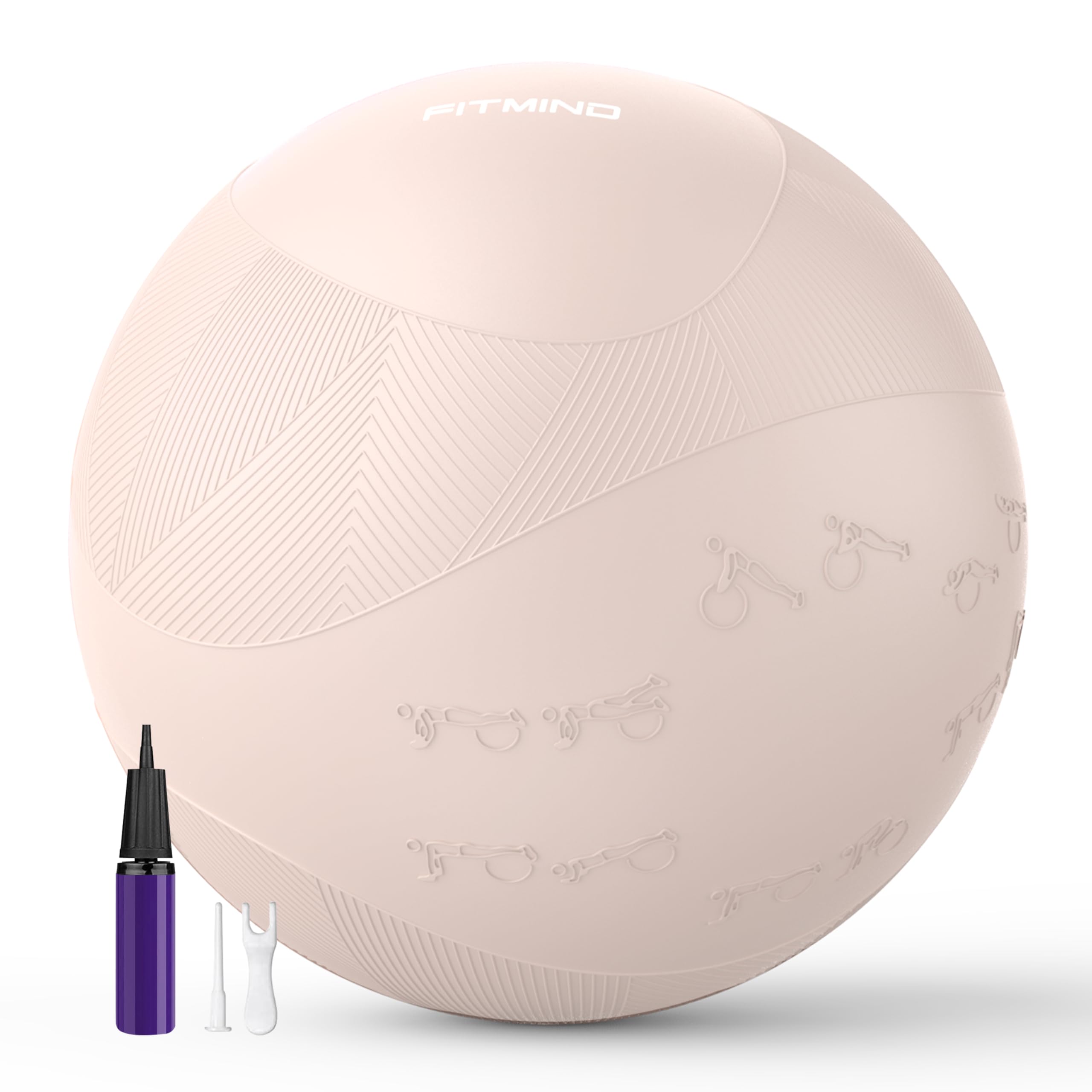 Photo 1 of FITMIND Extra Thick Embossed Yoga Ball, Anti-Burst Slip Resistant Exercise Ball with Pump for Pilates,Physical Therapy,Pregnancy Stability,Balance Ball 22in 26in 30in