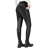 FitsT4 Sports Women's Horse Riding Pants Knee-Patch Riding Tights Ventilated Mesh Equestrian Breeches with Pockets