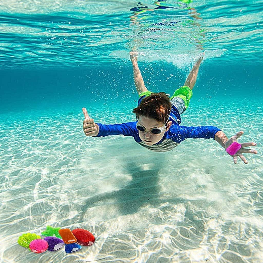 HTHL 8 PCS Set Pool Toys Sinking Dive Gem Colorful Acrylic Gemstones For Kids Underwater Toys Summer Fun Swimming Toys For Bath Pool Water Park and Sea - Image 5