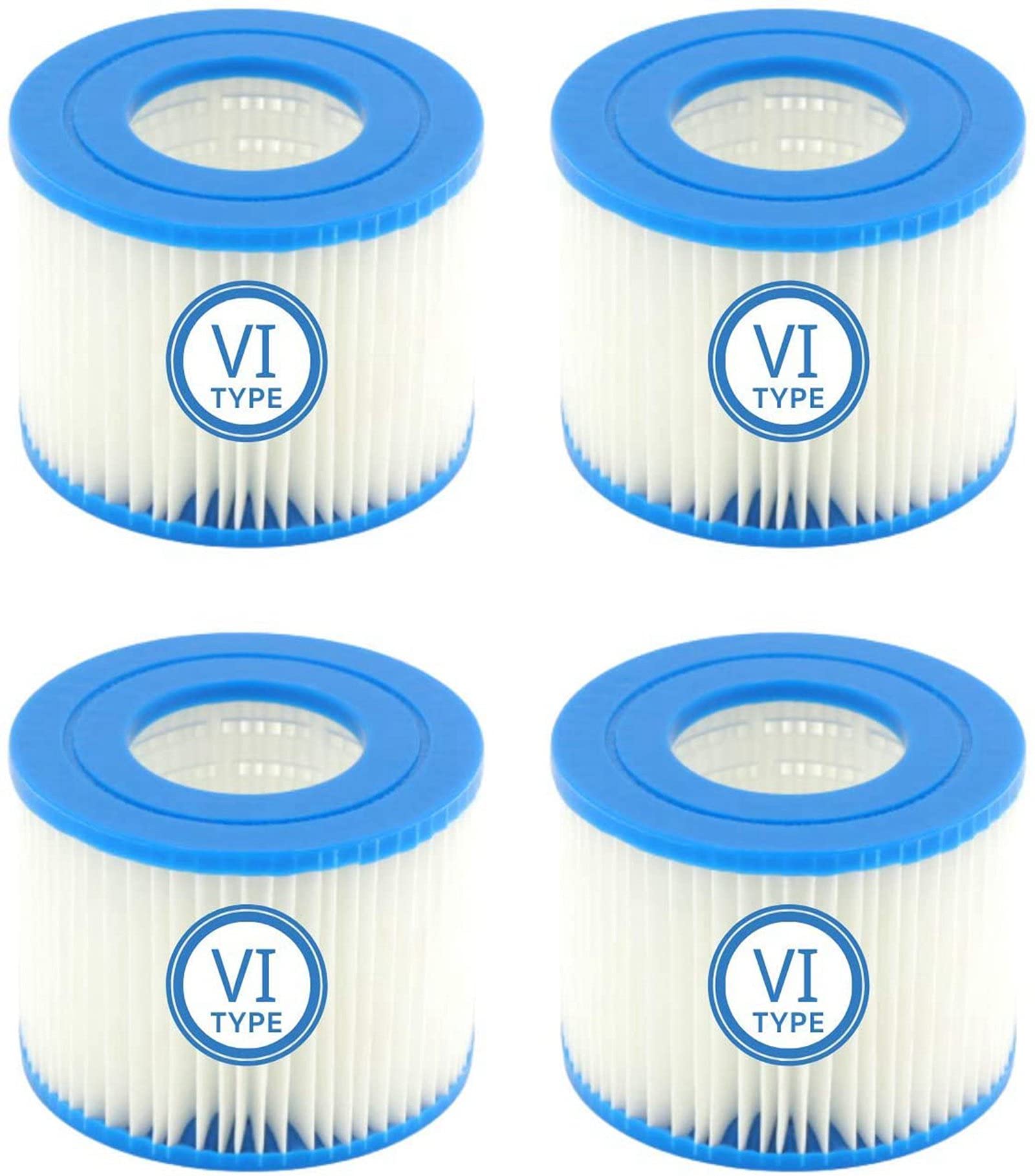 Mscomft VI Replacement Filter Cartridge for Pool, VI Filter Replacement Filter for Bestway Flowclear Pool Filter, for Bestway VI Filter, for Miami, Vegas, Monaco, Size 6-58323 (4pcs)