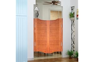 OPUVENTORIUM 31.5 Inch Solid Wood Swinging Saloon Doors - Rustic Western Style Half Door for Kitchen, Bar, Hallway - with Auto-Close Hinges & Hardware - Interior Partition Door for Bedroom, Porch, Cellar