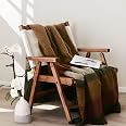 Green Checkered Throw Blanket - Vintage Farmhouse Style With Tassels, 50x60 Inches