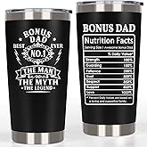 Breezy Valley Bonus Dad Tumbler, Bonus Dad Gifts from Daughter Son Kids - Best Ever Gifts, Funny Birthday Gift for Stepdad, No.1 Cup Tumbler, 20oz