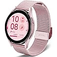 DEALELE Bands Compatible with Huawei Watch GT5 Pro 42mm / GT5 / GT4 41mm / Garmin Venu 3S / Fossil Women's Gen 6, 18mm Stainless steel Metal Milanese Magnetic Mesh Strap for Women Men