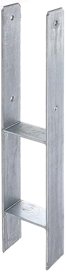 GAH-Alberts 203917 H-Pfostenträger, feuerverzinkt, Gesamthöhe: 600 mm, Materialstärke: 5 mm, lichte Breite: 101 mm
