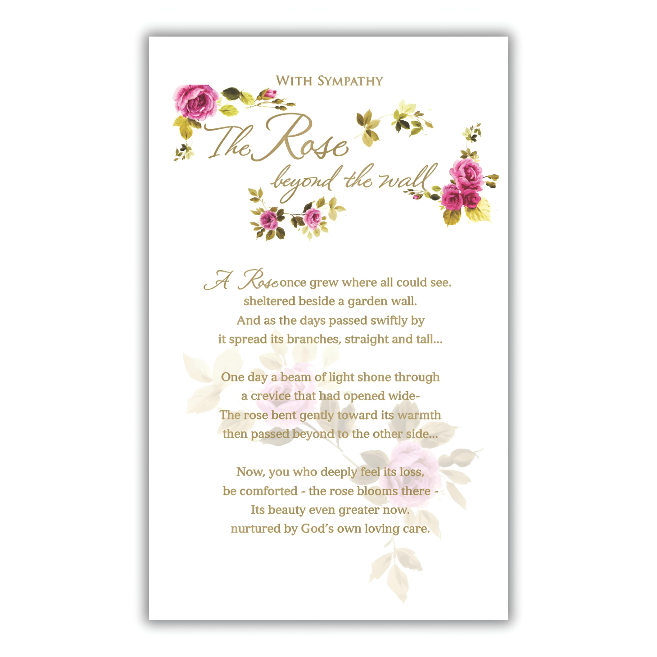 Greeting Card (ICG4906) - Sympathy - Rose Beyond The Wall - Foil Finish