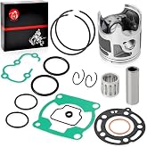 13008-1200 Top End Piston Bearing Ring Cylinder Gasket Kit 48.5mm Compatible with Kawasaki KX85 2001-2013 13001-0006 13033-1053 13033-1060