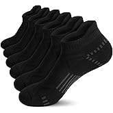 Airacker Ankle Athletic Running Socks Cushioned Breathable Low Cut Sports Tab Socks for Men and Women (6 Pairs)
