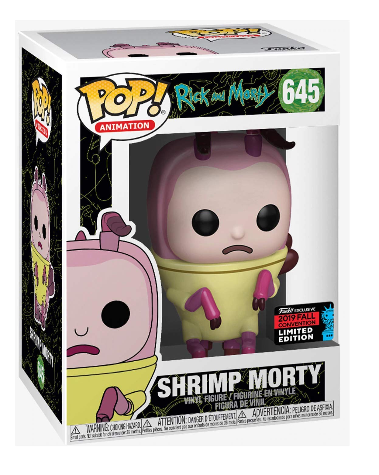 Funko Pop! Rick and Morty Shrimp Morty 645 NYCC Shared Sticker Exclusive