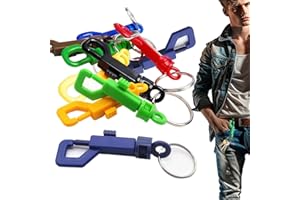 BRBASAP Plastic Snap Hook 10 Pack Rotary Cord Hole 6.5mm Swivel Key Chain Strap Clips Hooks with Split Keychains O-Ring 30mm Dia. for Backpack Outdoor Camping Kits Replacement Clip (Colorful), small
