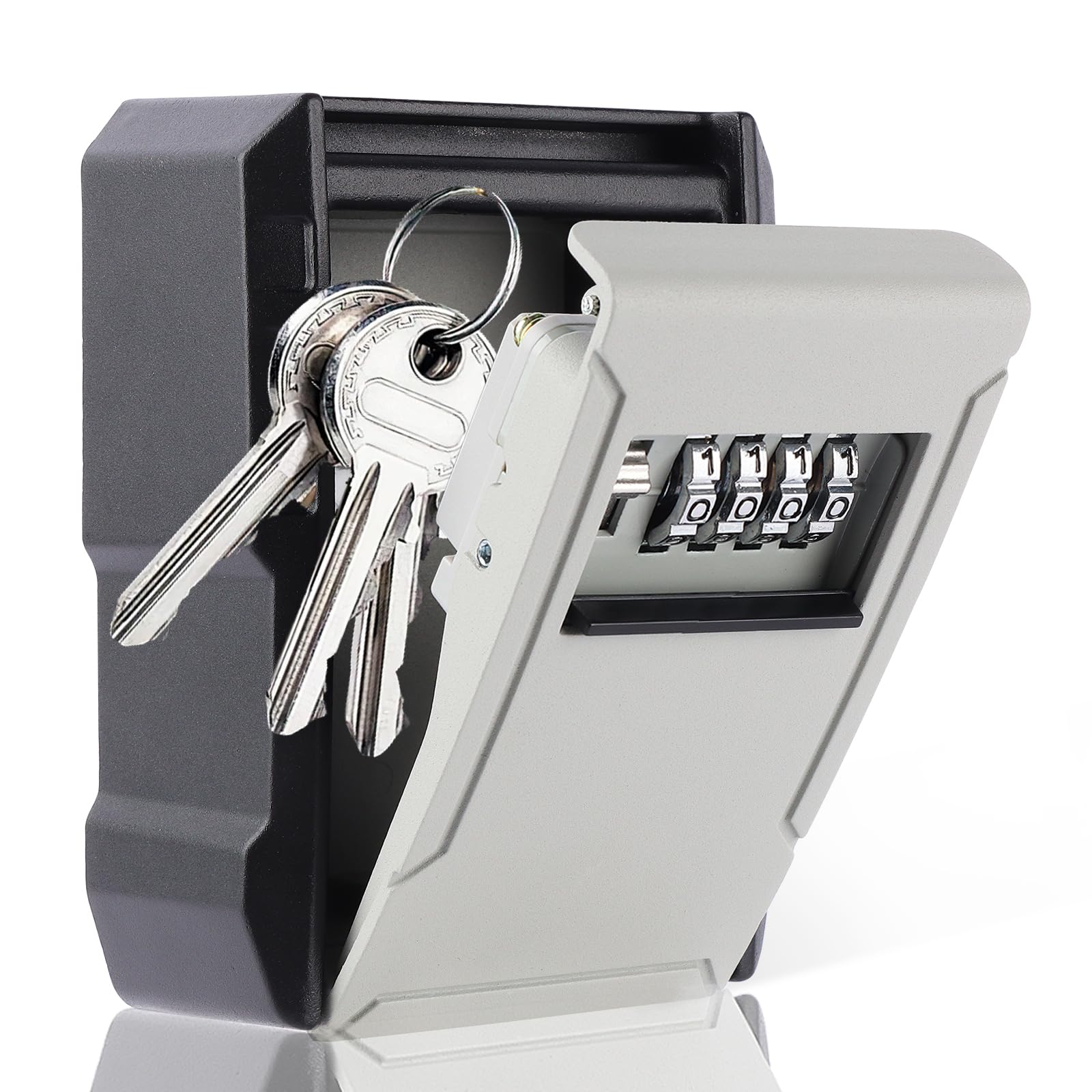 XL Key Box Wall Mount with Code,Heavy-Duty Aluminum and Anti-Theft ...