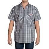 Ben Davis Men's Short Sleeve Plaid Half-Zip Work Shirt
