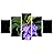 SIGNWIN 5 Panel Canvas Wall Art Purple Arrangement for Home Decorations Ready to Hang - 60"x32"x5 Panels