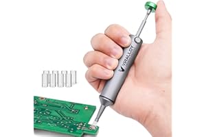 VIRALLOY Solder Sucker Tool No Clog Silicone-Tip Manual Desoldering Pump Soldering Accessories for Solder Remover – Unrivaled Suction • No Power Needed • Ultra Low-Maintenance • Best-in-Class Desoldering Gun