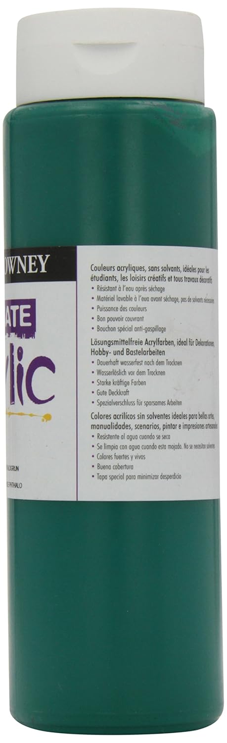 Daler-Rowney Graduate Acrylic Paint, Plastic Bottle, 16.91oz - 500 ml, Phthalo Green, 500 ml (Pack of 1) - Image 3